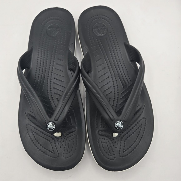 Crocs Crocband Flip Flop W11‎ M9 Black Slip On Waterproof Logo Summer Sandal - Picture 1 of 6